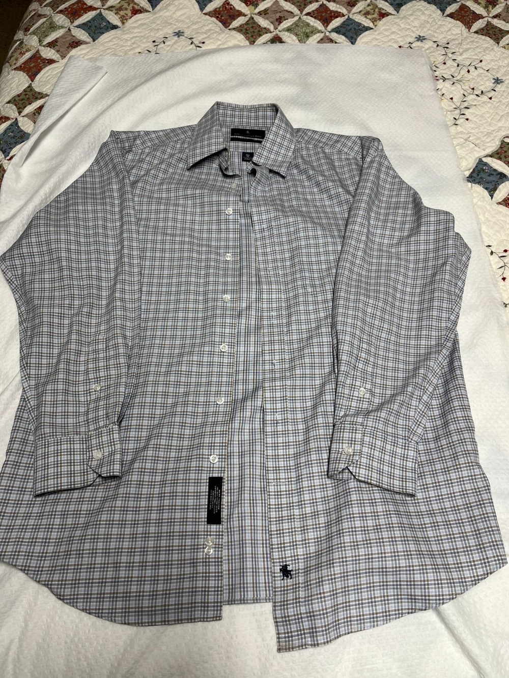 Mens Hart Schaffner Marx long sleeve dress shirt 15 1/2-33 multi color plaid